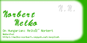 norbert melko business card